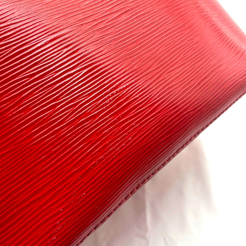 LOUIS VUITTON Epi NeoNoe MM銀扣水桶兩用包紅色藍色-12