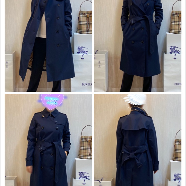 BURBERRY英國煤藍色長風衣UK6-0