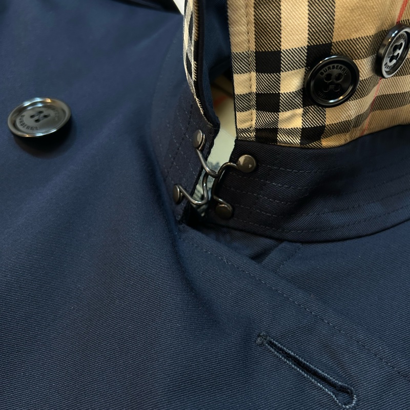 BURBERRY英國煤藍色長風衣UK6-7