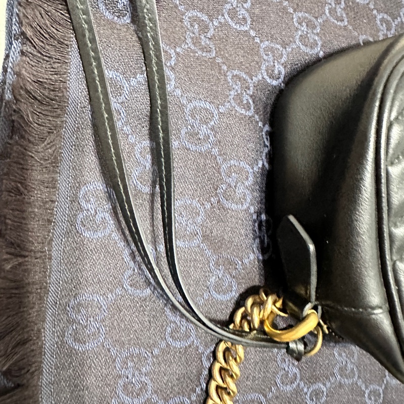 Gucci Marmont 24 黑金-18