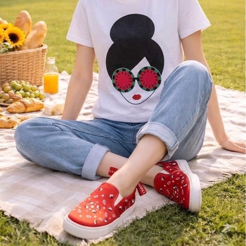 義大利Chiara Ferragni 刺繡蝴蝶結懶人鞋