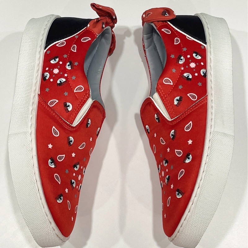 義大利Chiara Ferragni 刺繡蝴蝶結懶人鞋-7