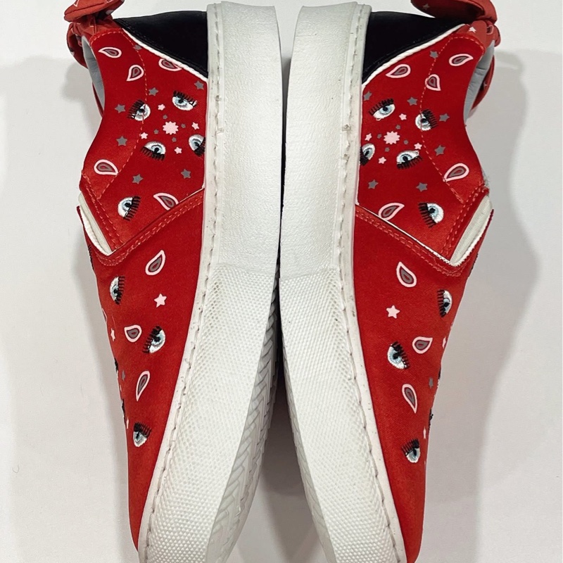 義大利Chiara Ferragni 刺繡蝴蝶結懶人鞋-8