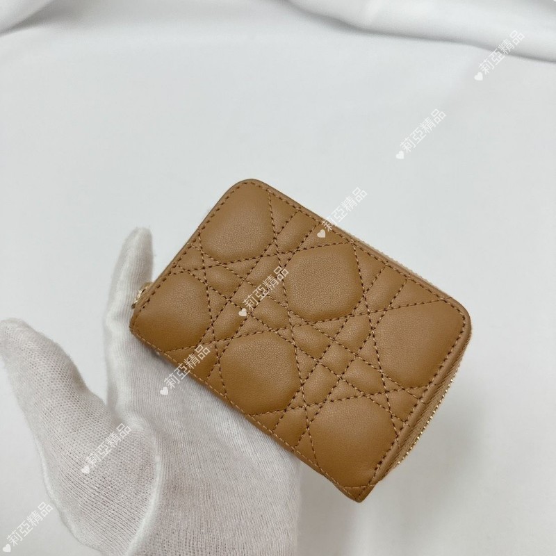 莉亞精品♡Dior 奶茶色零錢包 全新閒置-2