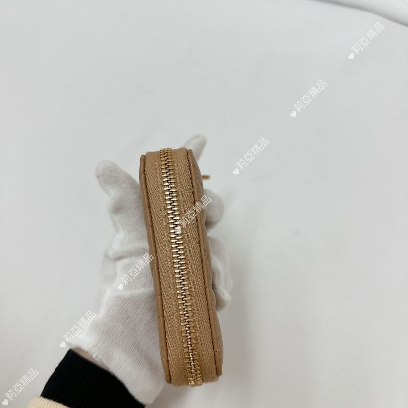 莉亞精品♡Dior 奶茶色零錢包 全新閒置-3