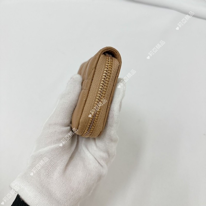 莉亞精品♡Dior 奶茶色零錢包 全新閒置-5