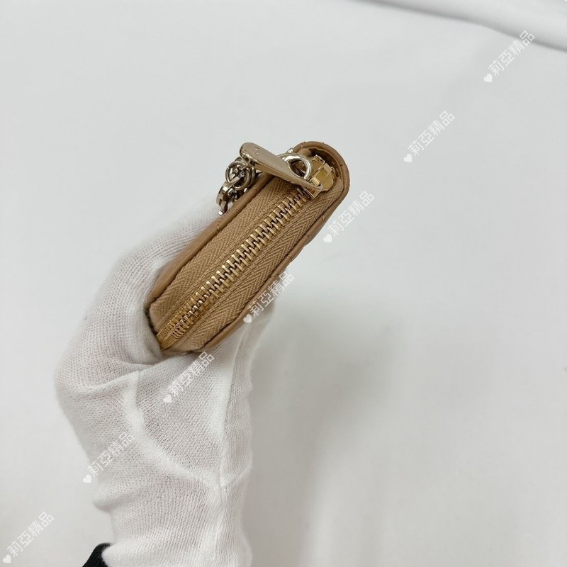 莉亞精品♡Dior 奶茶色零錢包 全新閒置-6