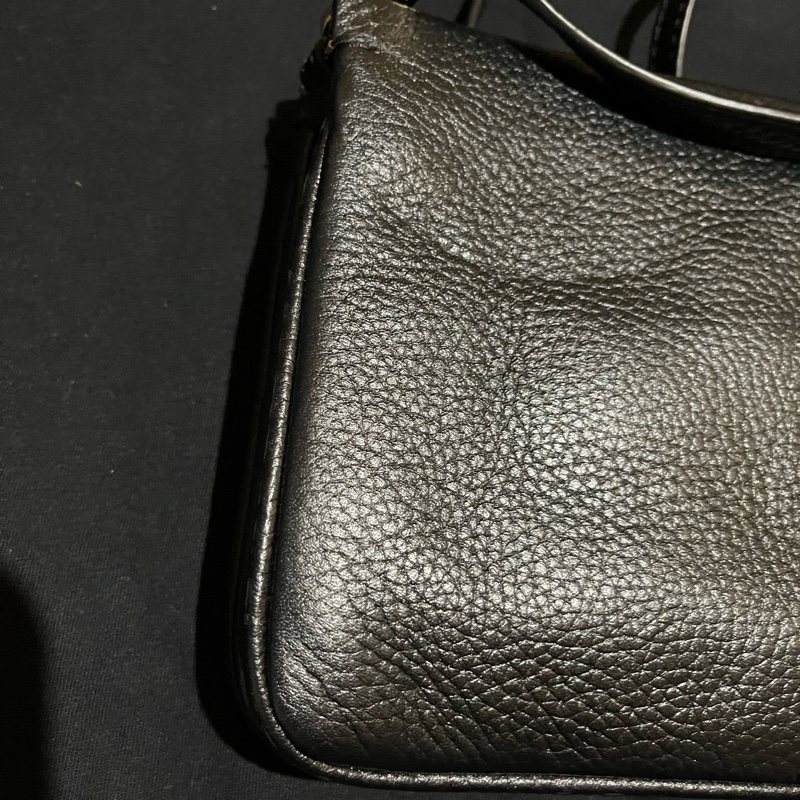MICHAEL KORS 金釦黑皮革雙層側背包-7