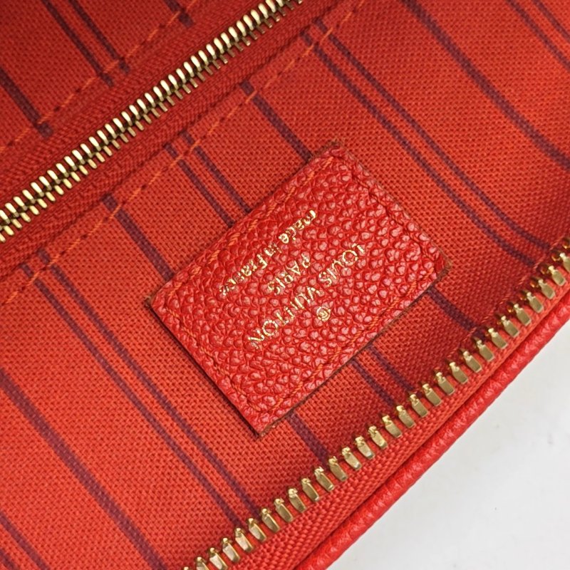 LOUIS VUITTON SPEEDY 25 橙紅色牛皮壓紋波士頓包肩背包手提包斜背包 金色五金 可拆卸肩帶-14
