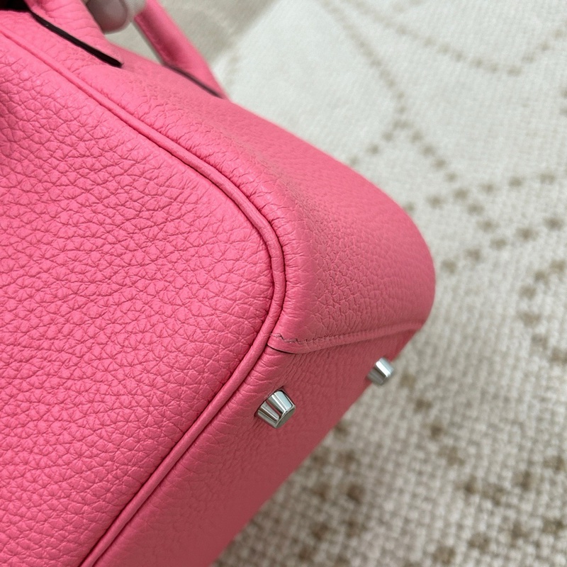 🌈Hermes💗Mini Lindy一代💗8W唇膏粉銀扣🌈全新未使用🌟閒置🌟TC皮🌟貼膜在🌟-6