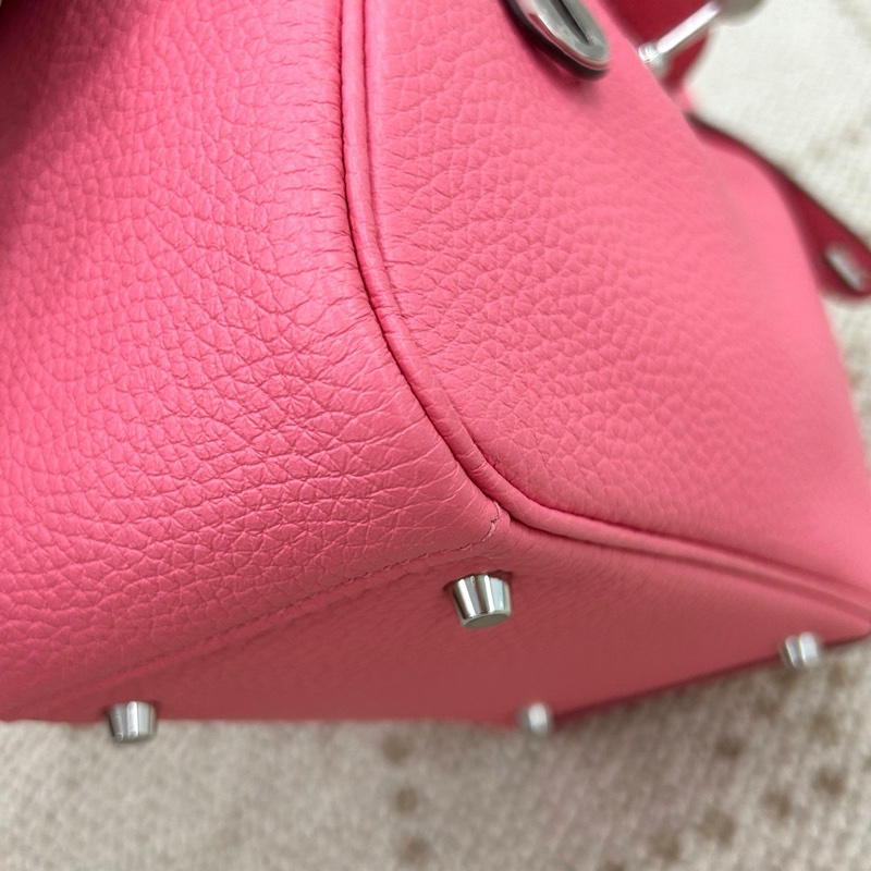 🌈Hermes💗Mini Lindy一代💗8W唇膏粉銀扣🌈全新未使用🌟閒置🌟TC皮🌟貼膜在🌟-7
