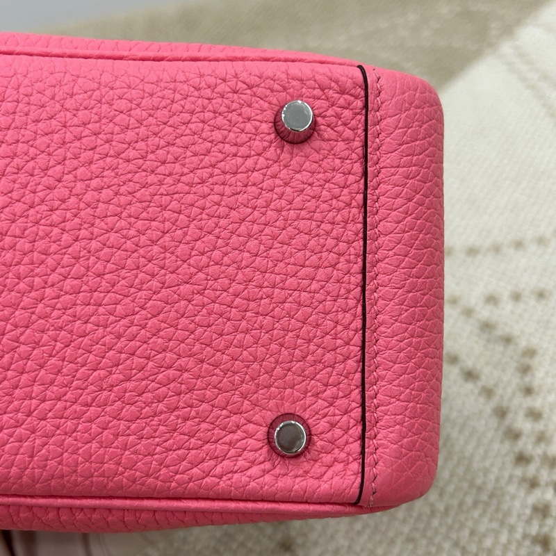 🌈Hermes💗Mini Lindy一代💗8W唇膏粉銀扣🌈全新未使用🌟閒置🌟TC皮🌟貼膜在🌟-8