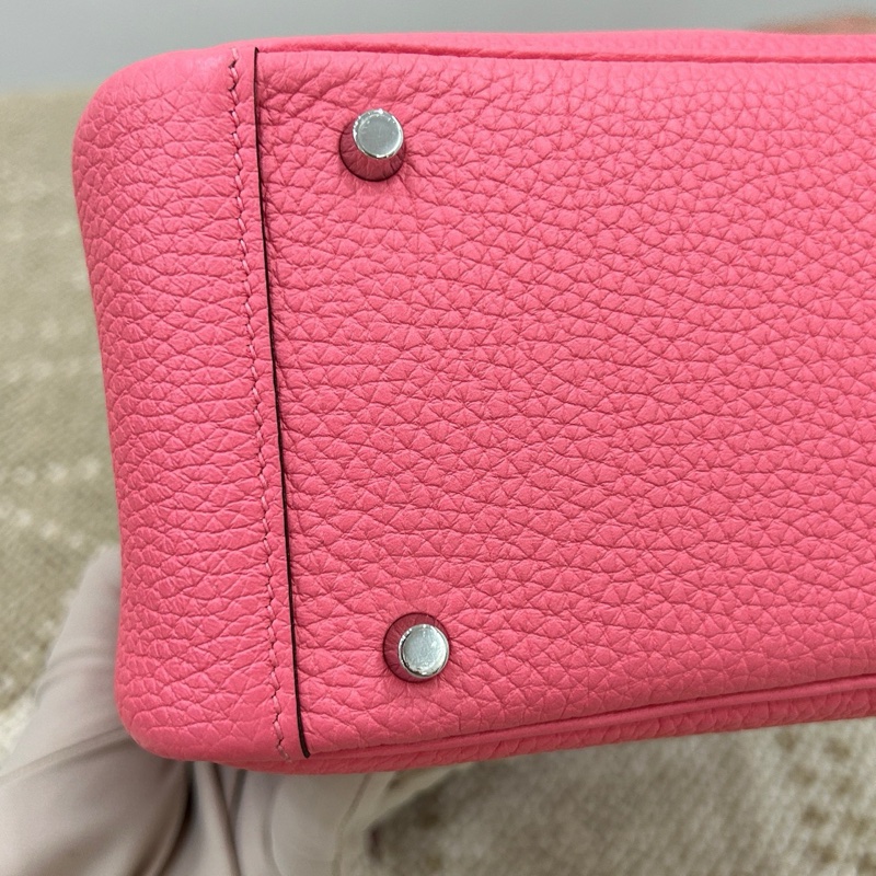 🌈Hermes💗Mini Lindy一代💗8W唇膏粉銀扣🌈全新未使用🌟閒置🌟TC皮🌟貼膜在🌟-9