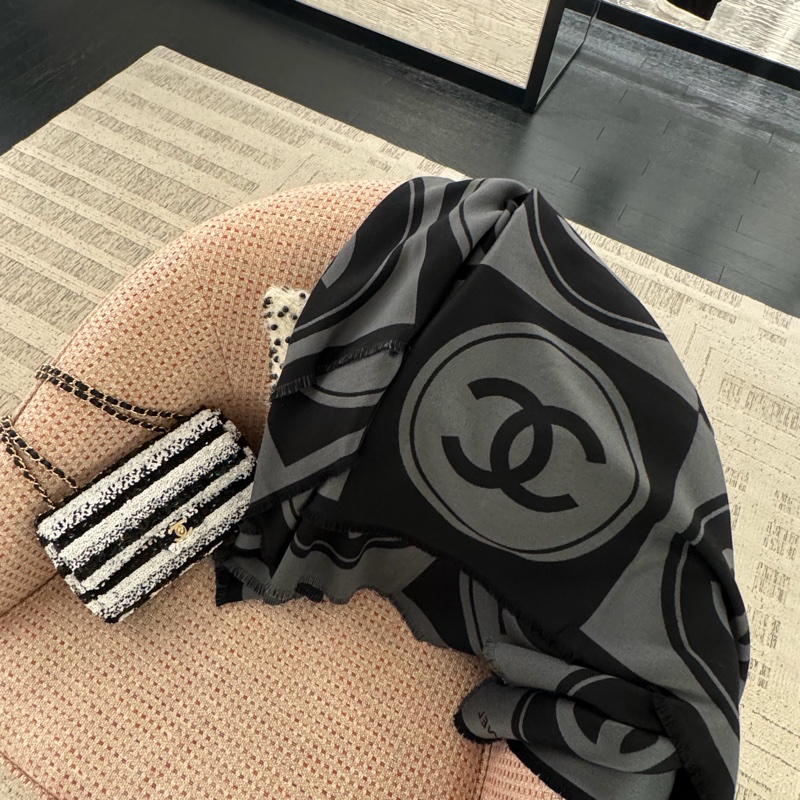 Chanel 香奈兒圍巾-披肩羊絨🧸全新品 -時髦經典大Logo-4