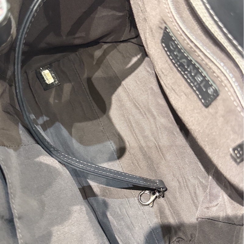 Chanel 灰毛呢雙肩包-8