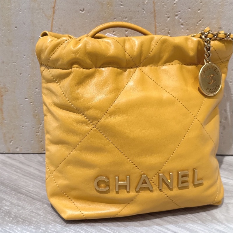 Chanel mini 22 黃色-6