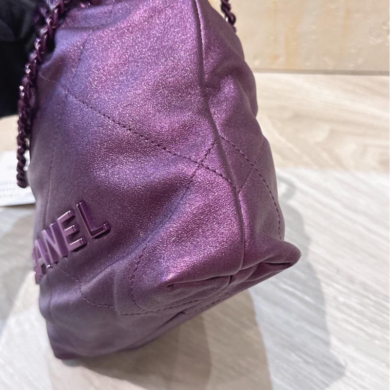Chanel mini 22 金屬紫色-3