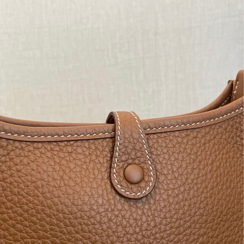 HERMES 伊芙琳 mini 迷你 棕色金扣 牛皮 B刻 極新-3