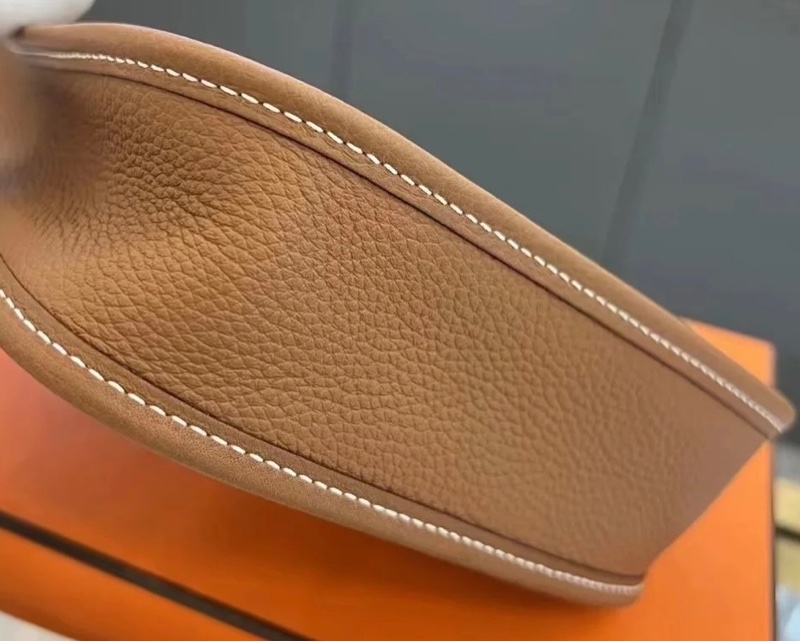 HERMES 伊芙琳 mini 迷你 棕色金扣 牛皮 B刻 極新-14