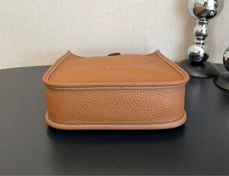 HERMES 伊芙琳 mini 迷你 棕色金扣 牛皮 B刻 極新-15