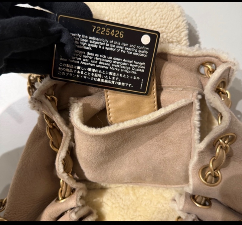 CHANEL. 麂皮毛毛鍊條包🩵奶呼呼超可愛-16