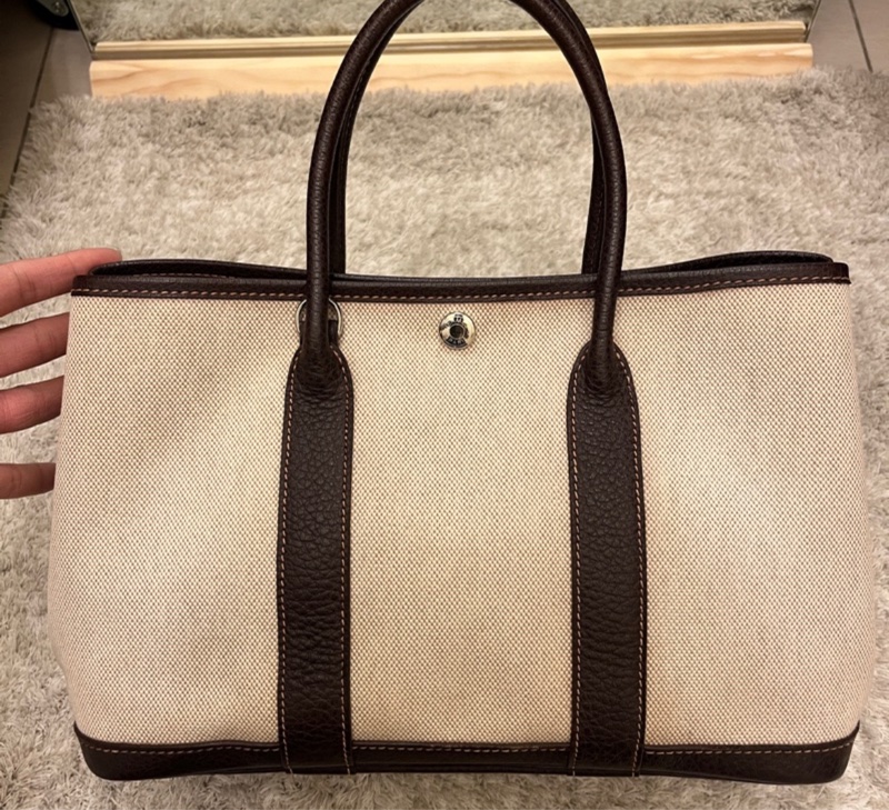 Hermès 栗子🌰拼帆布 Garden Party-6