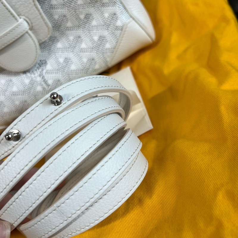 Goyard戈雅西貢白色mini木手柄手提包 有肩帶-8