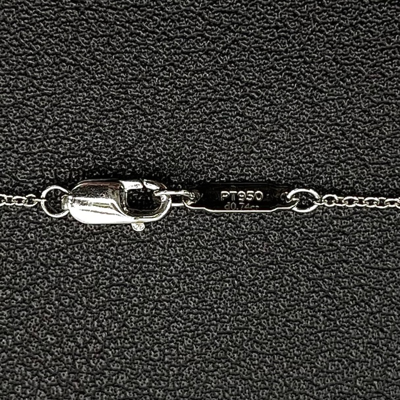 TIFFANY pt950花朵鑲鑽項鍊  尺寸墜長約1.5cm;鏈長約40cm 材質：pt950 附件：首飾盒。-6