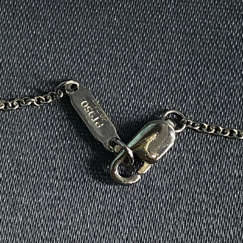 TIFFANY pt950花朵鑲鑽項鍊  尺寸墜長約1.5cm;鏈長約40cm 材質：pt950 附件：首飾盒。-9