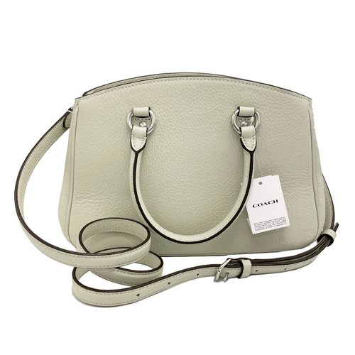 【全新】COACH 素面牛皮手提斜背兩用黛妃包(薄荷綠)-2