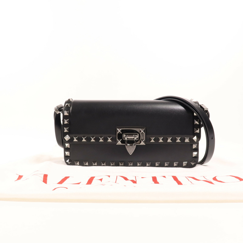 Valentino 牛皮皮革Shoulder Bag銀扣肩背袋-14