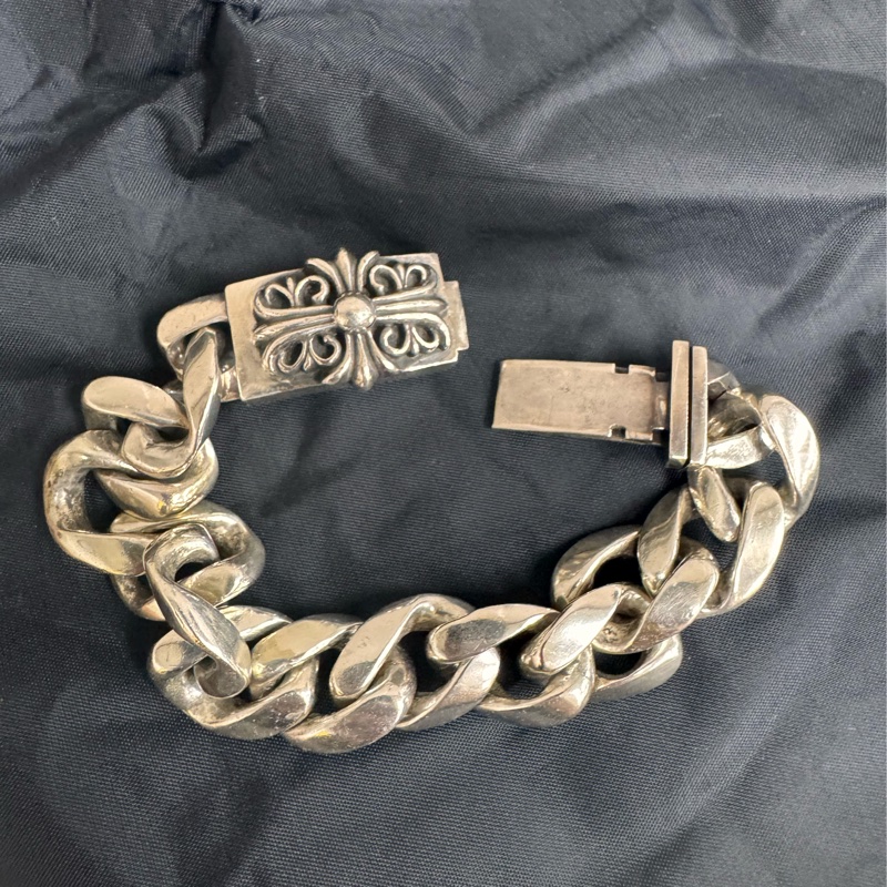 Chrome Hearts 克羅心 經典十字花扣 粗鍊手鍊 (純銀925)-0