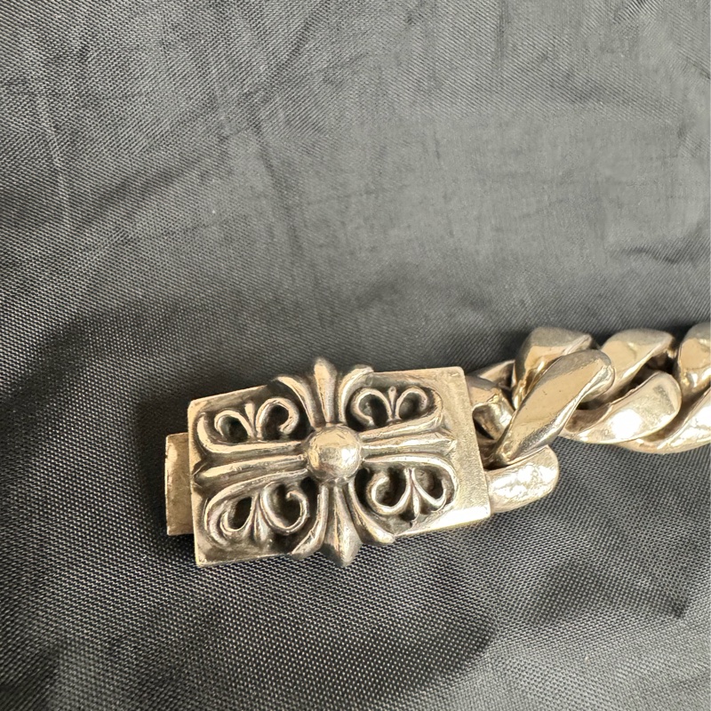 Chrome Hearts 克羅心 經典十字花扣 粗鍊手鍊 (純銀925)-4
