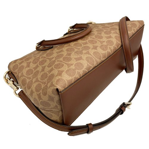 【全新】COACH C LOGO手提斜背兩用托特包(焦糖)-3