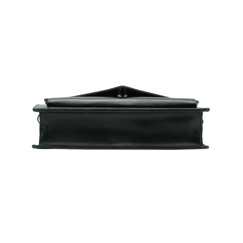Prada 展示品 Saffiano 皮革磁吸斜背信封包(1BP020-黑)-3