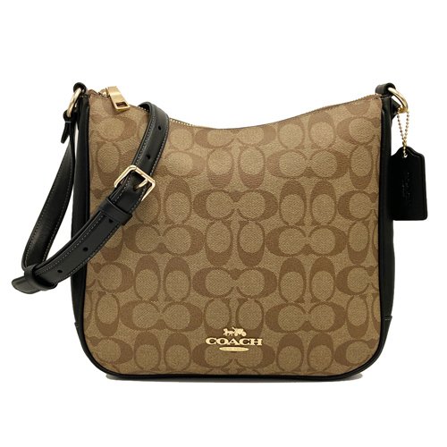 【全新】COACH C LOGO馬鞍斜背包(焦糖/黑)-0