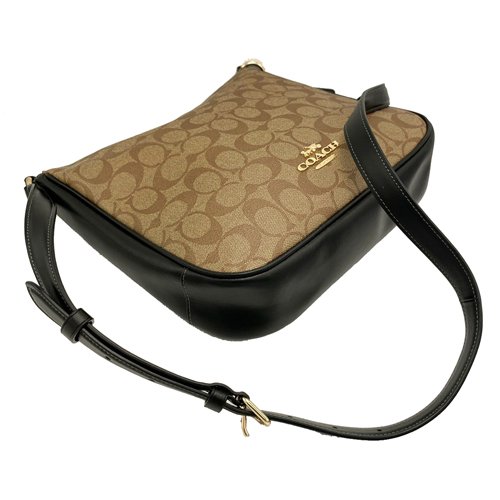 【全新】COACH C LOGO馬鞍斜背包(焦糖/黑)-3