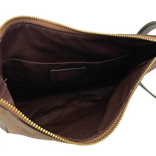 【全新】COACH C LOGO馬鞍斜背包(焦糖/黑)-4