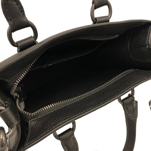 【全新】COACH 素面牛皮手提斜背琴譜包(黑)-4