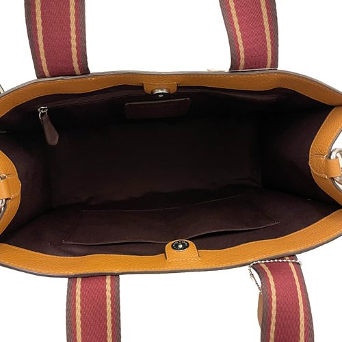 【全新】COACH 素面牛皮手提斜背兩用琴譜方包(榛果咖)-4