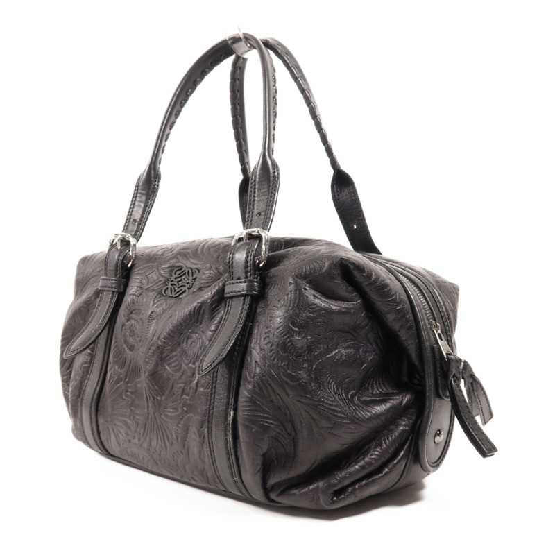 LOEWE 羊皮皮革Hand Bag銀扣手挽袋-2