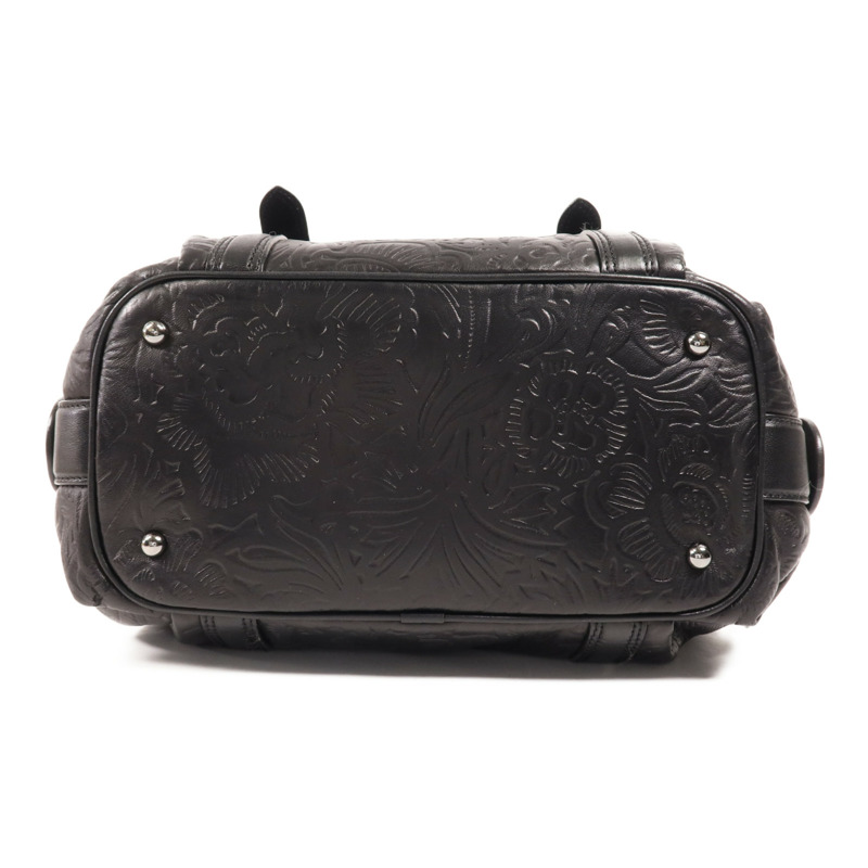 LOEWE 羊皮皮革Hand Bag銀扣手挽袋-3