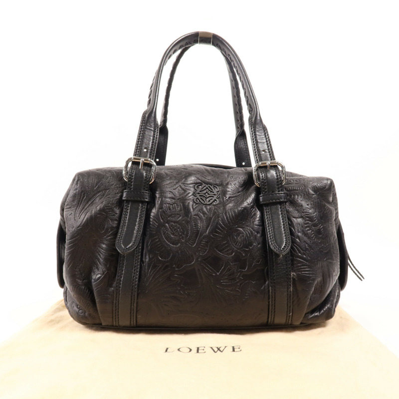 LOEWE 羊皮皮革Hand Bag銀扣手挽袋-13