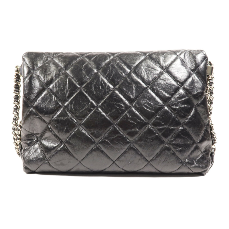 CHANEL 牛皮皮革Chain Shoulder Bag銀扣鏈帶肩背袋-1
