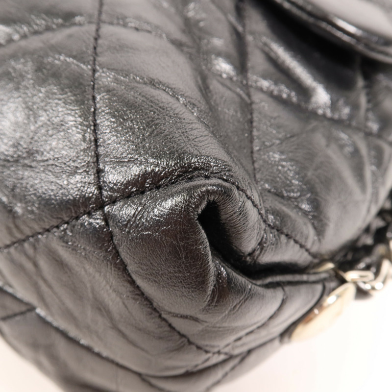 CHANEL 牛皮皮革Chain Shoulder Bag銀扣鏈帶肩背袋-5