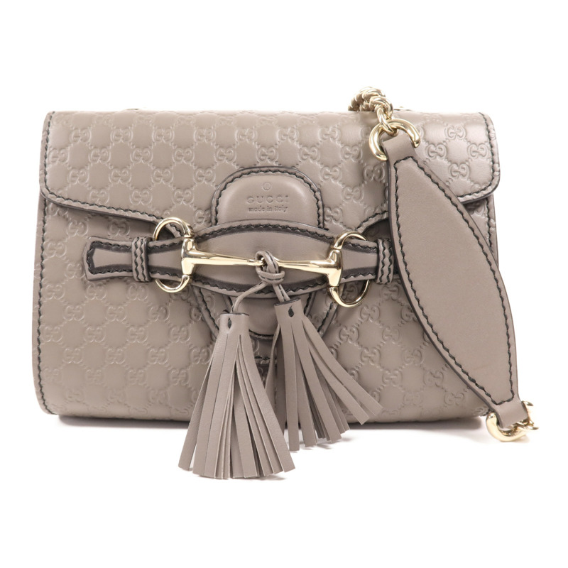 GUCCI 牛皮皮革Guccissima Mini Emily金扣鏈帶肩背-0