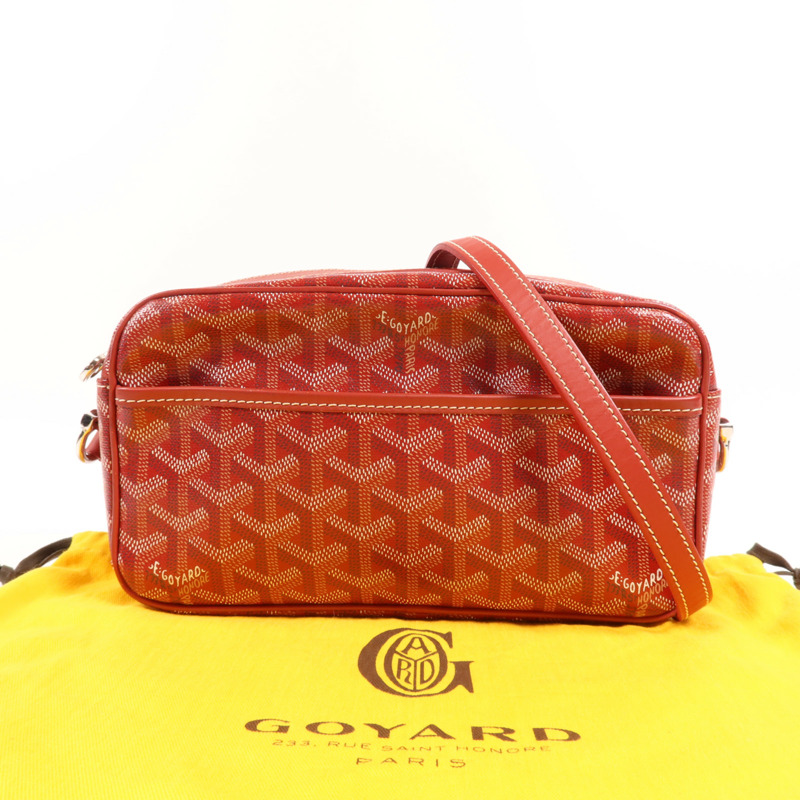GOYARD 塗層帆布Cap Vert PM銀扣肩背袋-12