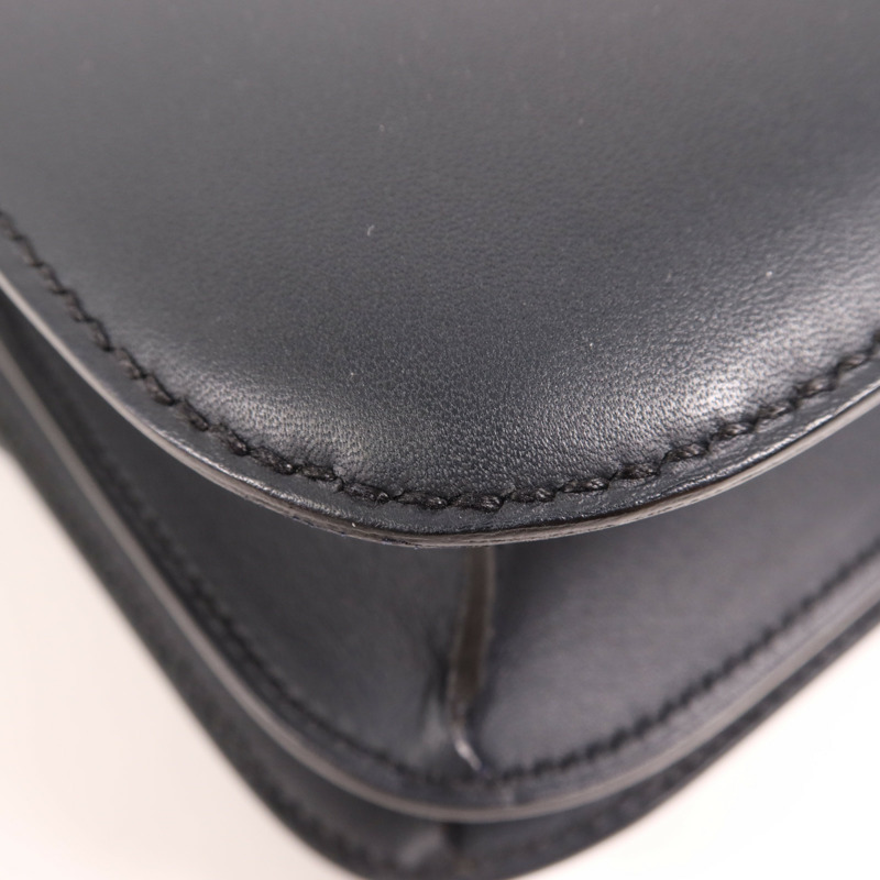 HERMES Swift皮革Constance 24銀扣肩背袋Bleu Ocean-8