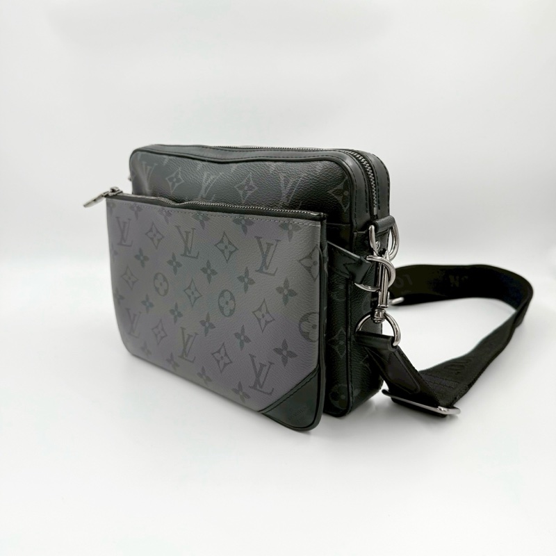 LV包包黑灰原花三合一Trio郵差包M69443-2