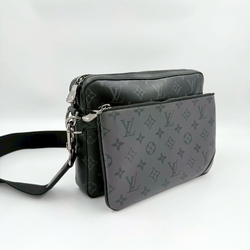 LV包包黑灰原花三合一Trio郵差包M69443-3